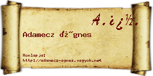 Adamecz Ágnes névjegykártya