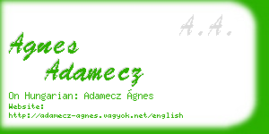 agnes adamecz business card
