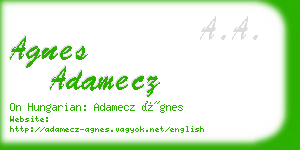 agnes adamecz business card